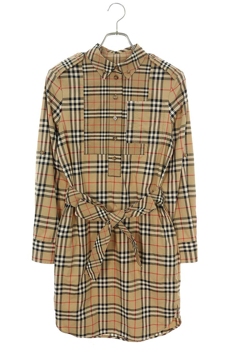 バーバリー Burberry　サイズ:38 8029535 ノヴァチェック長袖シャツワンピース(ベージュ調)【725042】【BS99】【レディース】【中古】bb411#rinkan*B