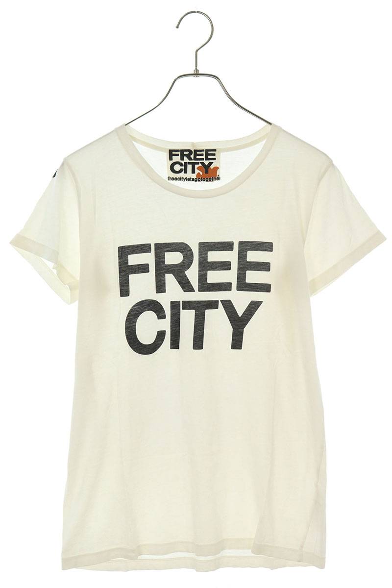 フリーシティー FREE CITY　サイズ:M ロゴプリントTシャツ(ホワイト)bb216#rinkan*B