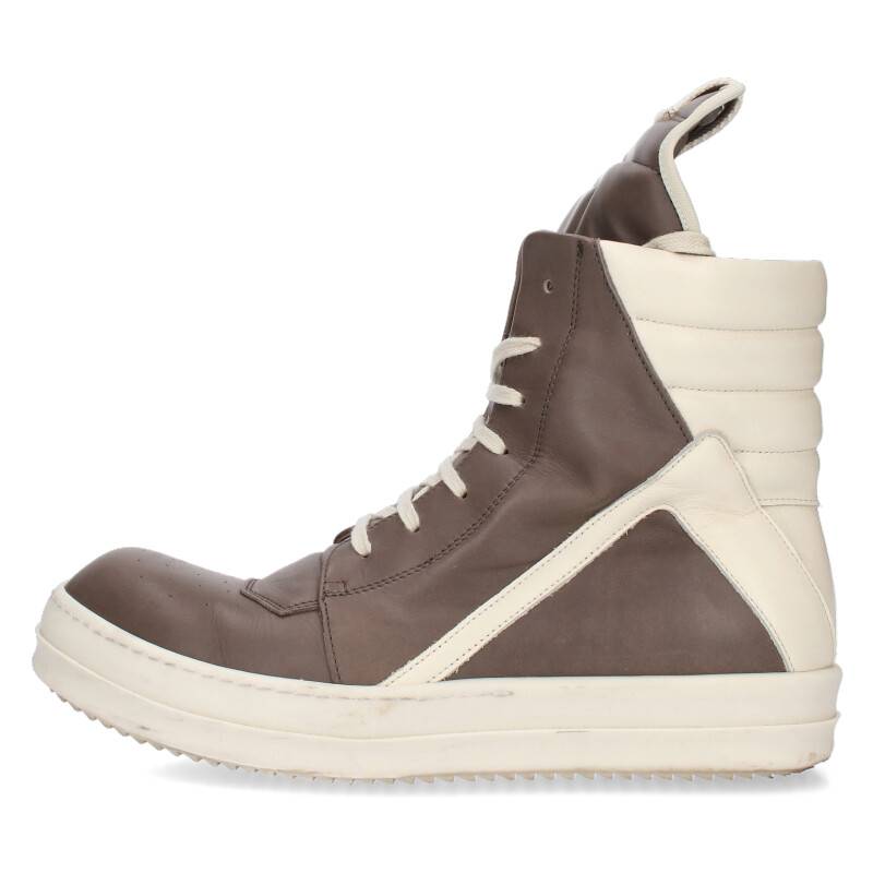 リックオウエンス Rick Owens　サイズ:42 22AW GEOBASKET ジオバスケットレザーハイカットスニーカー(ブラウン調×ホワイト)bb51#rinkan*B