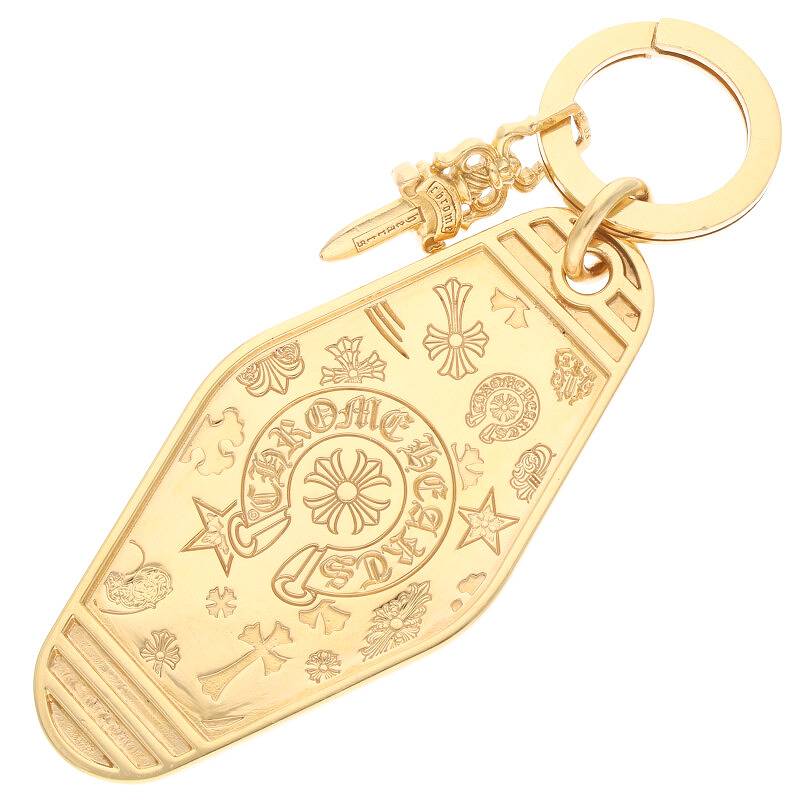 クロムハーツ Chrome Hearts　サイズ:LARGE 22K HOTEL LRG ホテルキーリング ゴールドキーリング(イエローゴールド 100.80g)【605042】【SJ02】【小物】【中古】bb82#rinkan*B