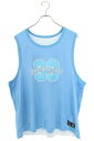 クロムハーツ Chrome Hearts サイズ:L MESH WARM UP JERSEY リバーシブルCHロゴプリントメッシュタンクトップ(ブルー)【805...