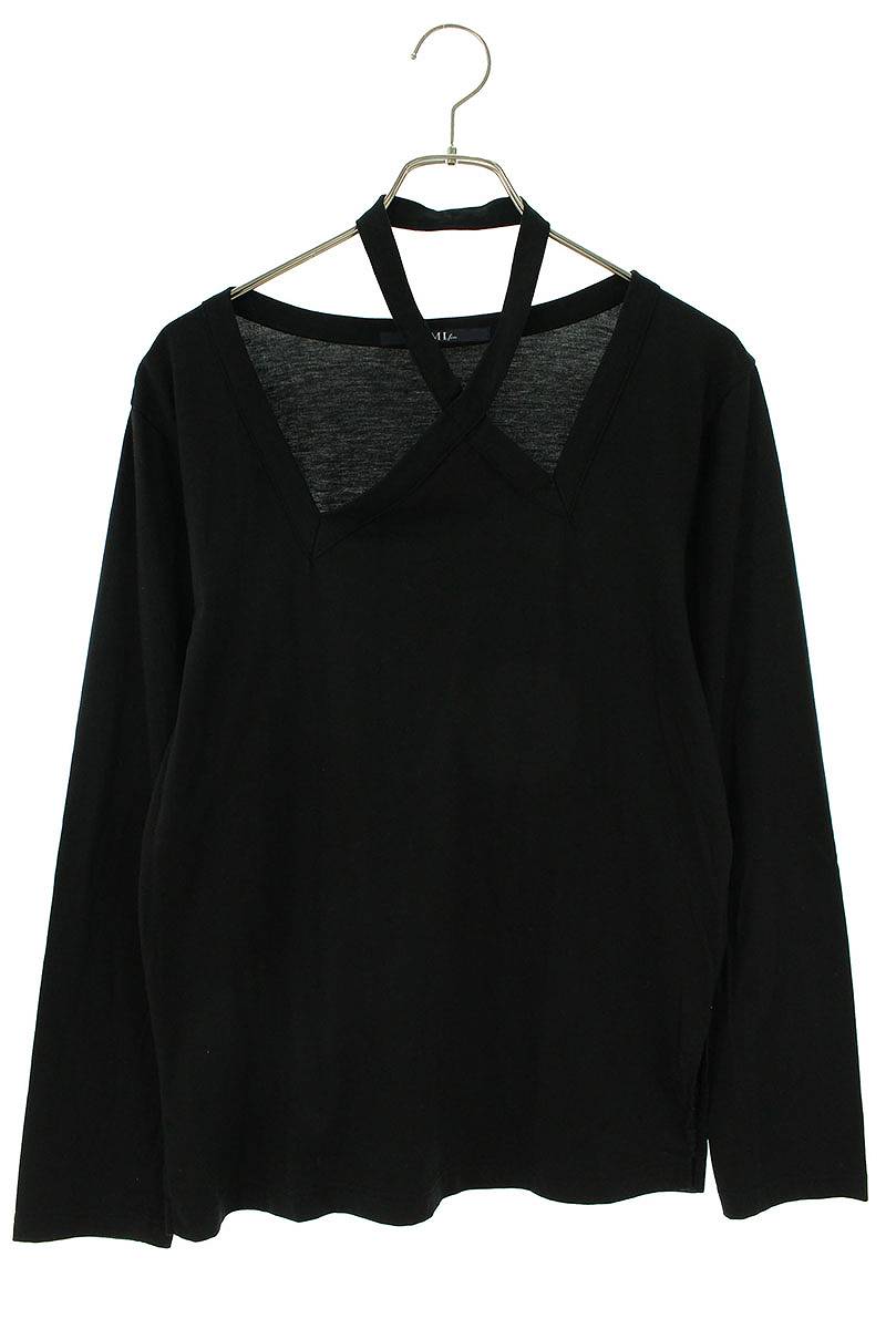 リミフゥ LIMI feu　サイズ:2 LJ-T22-238 LYOCELL COTTON JERSEY CROSS NECK T クロスネックジャージー長袖カットソー(ブラック)【515042】【BS99】【レディース】【中古】bb187#rinkan*B