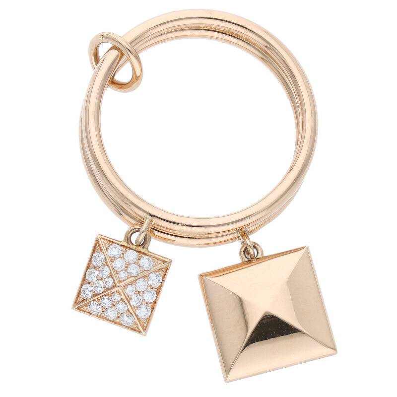 エルメス HERMES　サイズ:12.5号 クルー・ドゥ・H K18PGダイヤタッセルリング(ピンクゴールド×クリア 8.39g)【515042】【GZ14】【小物】【中古】bb187#rinkan*Aのサムネイル