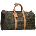 ルイヴィトン LOUISVUITTON サイズ:50 M92196 キーポル 50 モノグラムグラフィティレザーボストンバッグ(カーキ)【315042】【OM1...