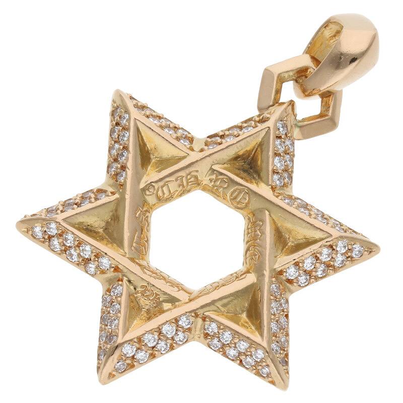 クロムハーツ Chrome Hearts　 22K STAR OF DAVID PENDANT P D スターオブダビデペンダント ゴールドネックレストップ(イエローゴールド×クリア 42.68g)【615042】【SJ02】【小物】【中古】bb302#rinkan*B