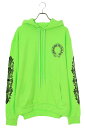 クロムハーツ Chrome Hearts サイズ:L SWTSHRT PLVR マイアミ限定バックホースシュープリントプルオーバーパーカー(ライトグリーン×シル...