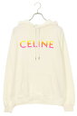 セリーヌ CELINE サイズ:L 22SS 2Y753670Q グラデーションロゴルーズプルオーバーパーカー(ホワイト)【219042】【SS13】【メンズ】...