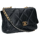 シャネル CHANEL CHANEL19 マキシフラップシャイニーラムスキン2WAYショルダーバッグ(ブラック×ゴールド×シルバー)【106042】【GZ14...