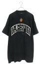 バレンシアガ BALENCIAGA サイズ:3 23SS 739028 TOVN2 クラッシュダスト加工ワッペンTシャツ(ブラック)【423052】【SS13】...