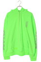 クロムハーツ Chrome Hearts サイズ:L SWTSHRT HD PLVR Miami限定袖ロゴプリントプルオーバーパーカー(ライトグリーン)【609052】【GZ11】【メンズ】【中古】bb134#rinkan*S