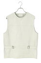 プラダ PRADA サイズ:46 23SS UPC194 S231 12NF ベルテッドレザープルオーバーベスト(ホワイト)【316042】【BS55】【メンズ】【中古】bb384#rinkan*A