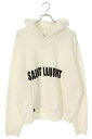 サンローランパリ SAINT LAURENT PARIS サイズ:XL 23SS 729852 Y37GX インサイドアウトロゴプルオーバーパーカー(ホワイト)...