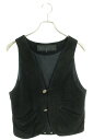 クロムハーツ Chrome Hearts サイズ:S CLASSIC 2B SUD クロスボールボタンスエードレザーベスト(ブラック×シルバー)【507042】...