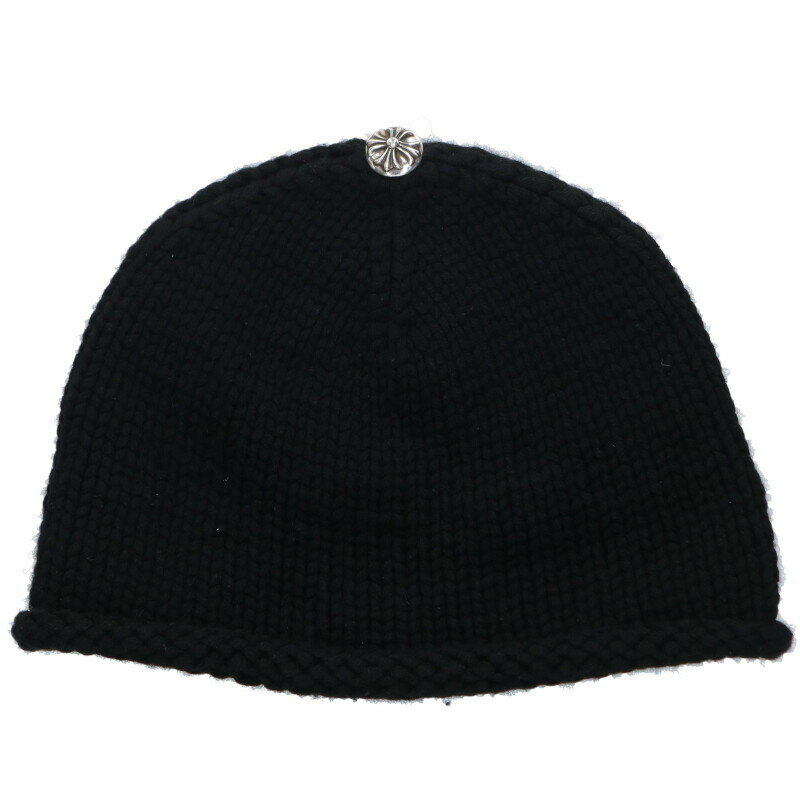 クロムハーツ Chrome Hearts BEANIE CASH グロメットニットキャップ(ブラック×シルバー)【507042】【GZ11】【小物】【中古】b...