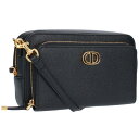 クリスチャンディオール Christian Dior ディオール カロ CDロゴダブルポーチショルダーバッグ(ブラック×ゴールド)【817042】【BS55】...