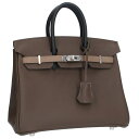 エルメス HERMES サイズ:25 バーキン25 W刻印 SV金具ヴォーエプソンハンドバッグ(ブラウン×ベージュ×ブラック)【417042】【GZ11】【小物...