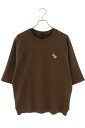 クロムハーツ Chrome Hearts サイズ:L SLOW RIDE クロスパッチ付き胸CH刺繍半袖スウェットTシャツ(ブラウン)【427042】【GZ11...