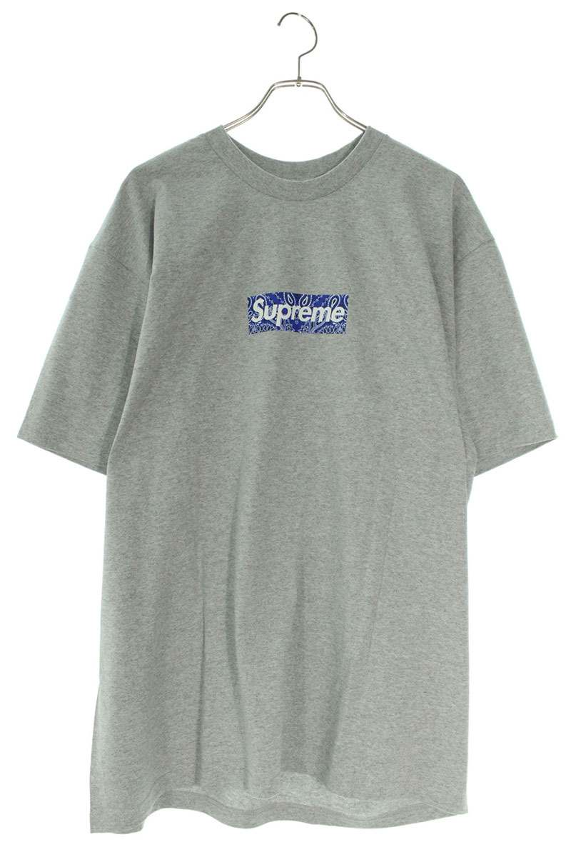 シュプリーム SUPREME サイズ:XL 19AW Bandana Box Logo Tee バンダナボックスロゴTシャツ(グレー)【427042】【BS55】【メンズ】【中古】bb187#rinkan*S