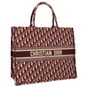ディオール DIOR サイズ:L BOOK TOTE ブックトート オブリークジャガードトートバッグ(ボルドー調)【108042】【BS55】【小物】【中古】b...