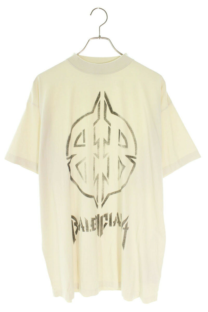 バレンシアガ BALENCIAGA サイズ:1 24AW 787349 TQVT1 メタルBBステンシルTシャツ(ベージュ)【108042】【SB01】【メンズ...