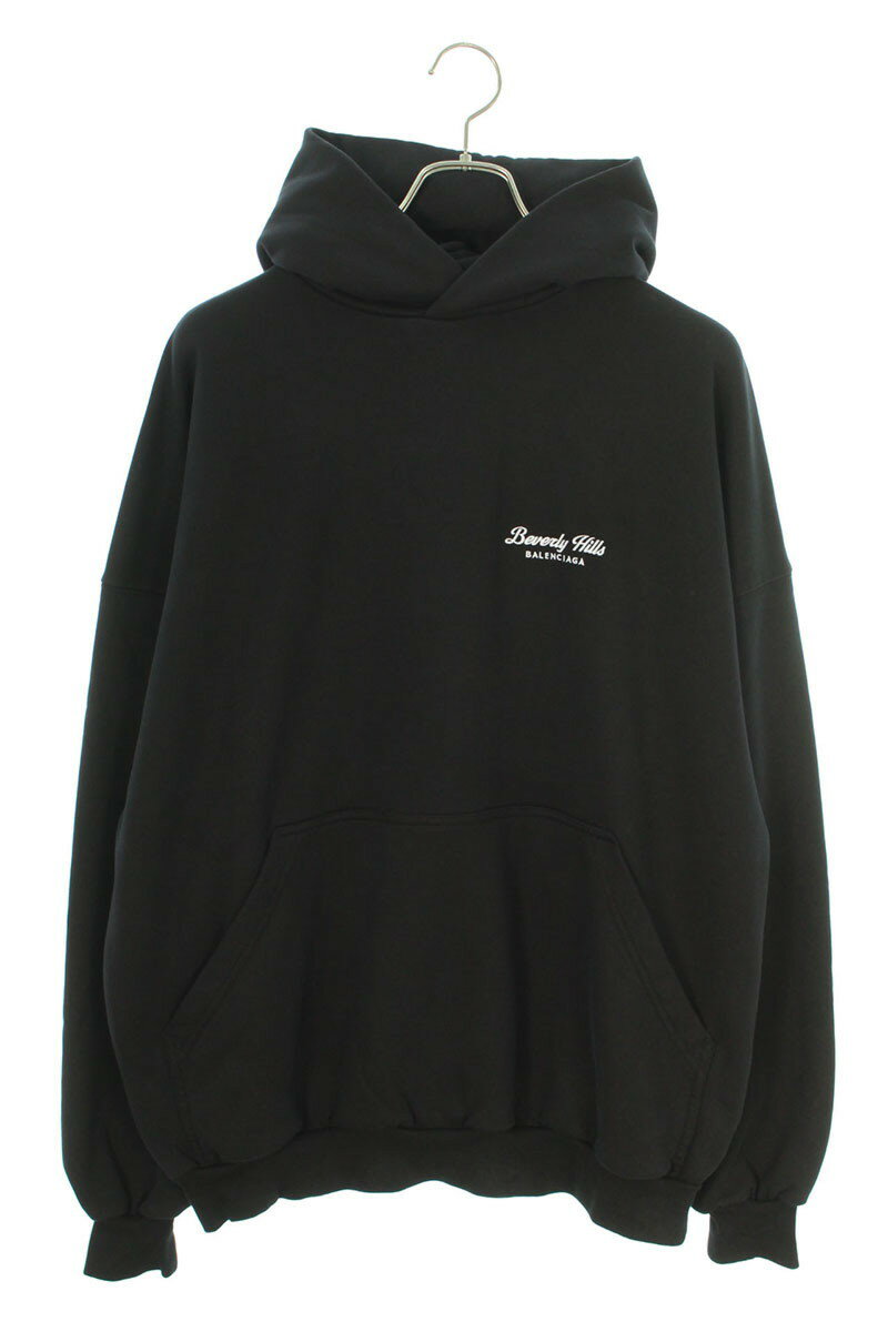 バレンシアガ BALENCIAGA サイズ:1 24AW 739024 TQVS7 BEVERLYHILLSHOODIEオーバーサイズパーカー(ブラック)【10...