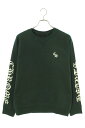 クロムハーツ Chrome Hearts サイズ:M SLO RIDE クロスパッチ付きCHロゴ刺繍クルーネックスウェット(グリーン)【209052】【GZ11】【メンズ】【中古】bb297#rinkan*A