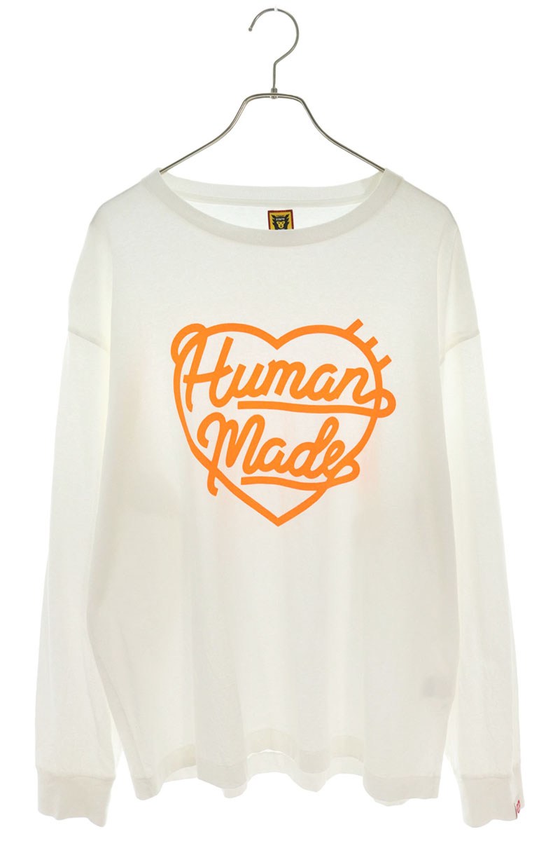 ヒューマンメイド HUMAN MADE　サイズ:XXL ハートロゴプリント長袖カットソー(ホワイト×オレンジ)【208042】【BS55】【メンズ】【中古】bb94#rinkan*Bのサムネイル