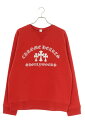 クロムハーツ Chrome Hearts サイズ:L U SAILIN ON CREW ラベル付きトリプルクロスロゴ刺繍スウェット(レッド)【608042】【S...