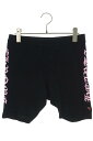 クロムハーツ Chrome Hearts サイズ:L サイドロゴプリントショーツ(ブラック×ピンク)【018042】【SS07】【メンズ】【中古】bb412#r...