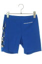 クロムハーツ Chrome Hearts サイズ:M PPO HALF SHORT MATTYBOYファイヤープリントショーツ(ブルー)【724052】【GZ1...
