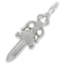 クロムハーツ Chrome Hearts 18K DOUBLE DAGGER P D ダブルダガー PAVEダイヤ ホワイトゴールドネックレストップ(ホワイト...
