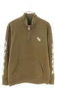 クロムハーツ Chrome Hearts サイズ:M Y NOT SLO RIDE 1 2 ZIP ロゴ刺繍ハーフジップスウェット(ブラウン×シルバー)【218042】【SJ02】【メンズ】【中古】bb17#rinkan*A