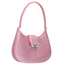アレキサンダーワン ALEXANDER WANG W LEGACY SMALL HOBO ラインストーンショルダーバッグ(ピンク)【100142】【SJ02】...
