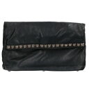 クロムハーツ Chrome Hearts CRASH レザークラッチバッグ(ブラック×シルバー)【209042】【GZ11】【小物】【中古】bb415#rin...