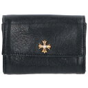 クロムハーツ Chrome Hearts 22K TINY WALLET DIA タイニーウォレット 1ダイヤ ゴールド レザー財布(ブラック×ゴールド×クリ...