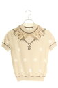 エルメス HERMES サイズ:34 24AW ショートスリーブニット(ベージュ)【809042】【BS99】【レディース】【中古】bb169#rinkan*S