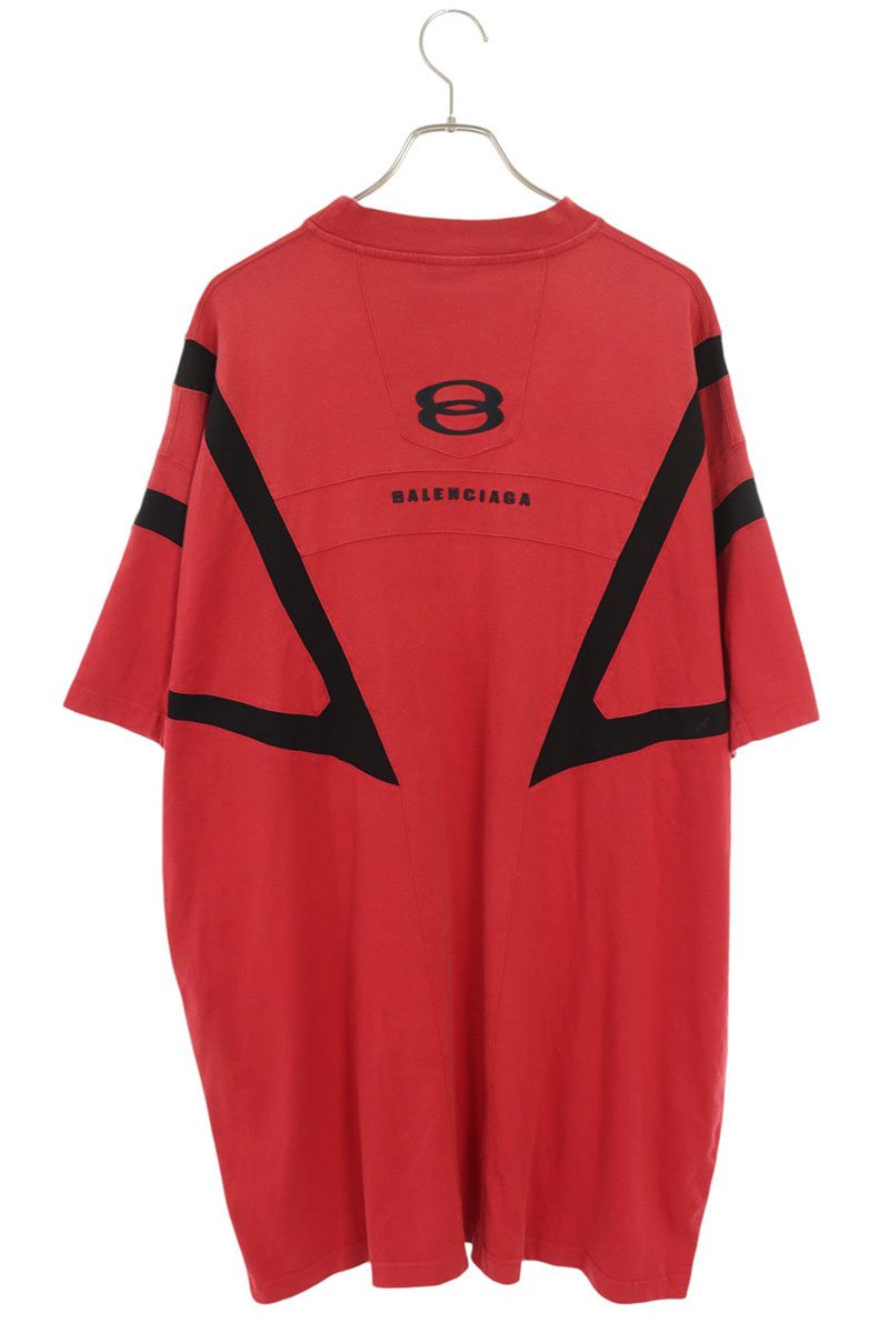 バレンシアガ BALENCIAGA　サイズ:3 792354 TPVG9 ロゴバイカーTシャツ(レッド)【719042】【SB01】【メンズ】【中古】bb33#rinkan*B