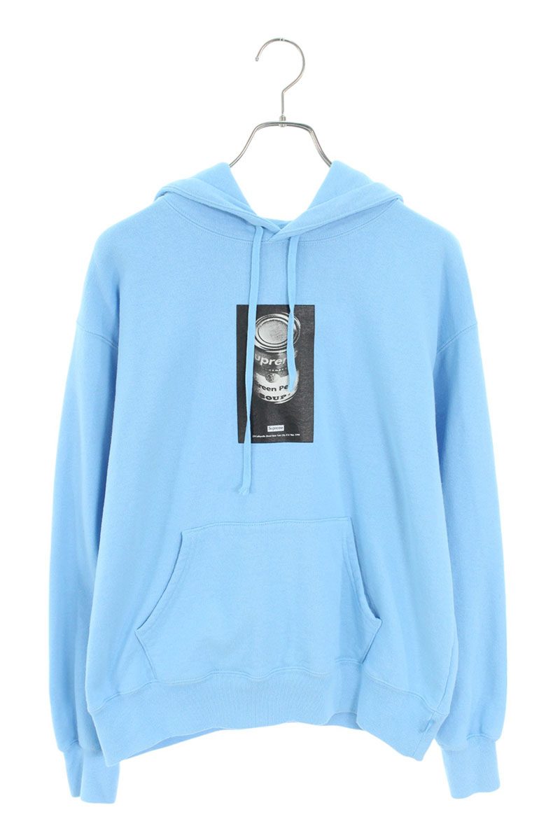 シュプリーム SUPREME　サイズ:S 24SS Soup Can Hooded Sweatshirt スープカンプルオーバーパーカー(ライトブルー)【329042】【BS55】【メンズ】【中古】bb51#rinkan*B