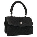 クロムハーツ Chrome Hearts BSフレア装飾キルティングレザーハンドバッグ(ブラック×シルバー)【229042】【GZ11】【小物】【中古】bb3...