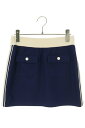 セリーヌ CELINE サイズ:S 2Z479186V ジャージミニスカート(ネイビー)【100142】【BS99】【レディース】【中古】bb132#rinkan*B