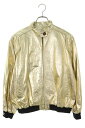 シャネル CHANEL サイズ:40 P74075C65707 袖リブココマークデザインレザージャケット(ゴールド)【039042】【BS55】【レディース】【中古】bb389#rinkan*B
