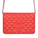 シャネル CHANEL チェーンウォレット ココマークキルティングショルダーバッグ(レッド)【600142】【SS13】【小物】【中古】bb132#rinka...