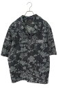 ルイヴィトン LOUISVUITTON サイズ:XXL 24AW RM242MM LJG HRS25W ロゴ刺繍フラワー総柄デニム半袖シャツ(インディゴ)【90...