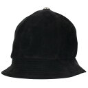 クロムハーツ Chrome Hearts サイズ:S SLOW BURN スエードレザーバケットハット帽子(ブラック×シルバー)【900142】【SS07】【小...