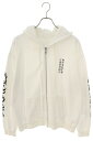 クロムハーツ Chrome Hearts サイズ:M SWTSHRT HD ZIP バックホースシュープリントジップアップパーカー(ホワイト×シルバー)【010...