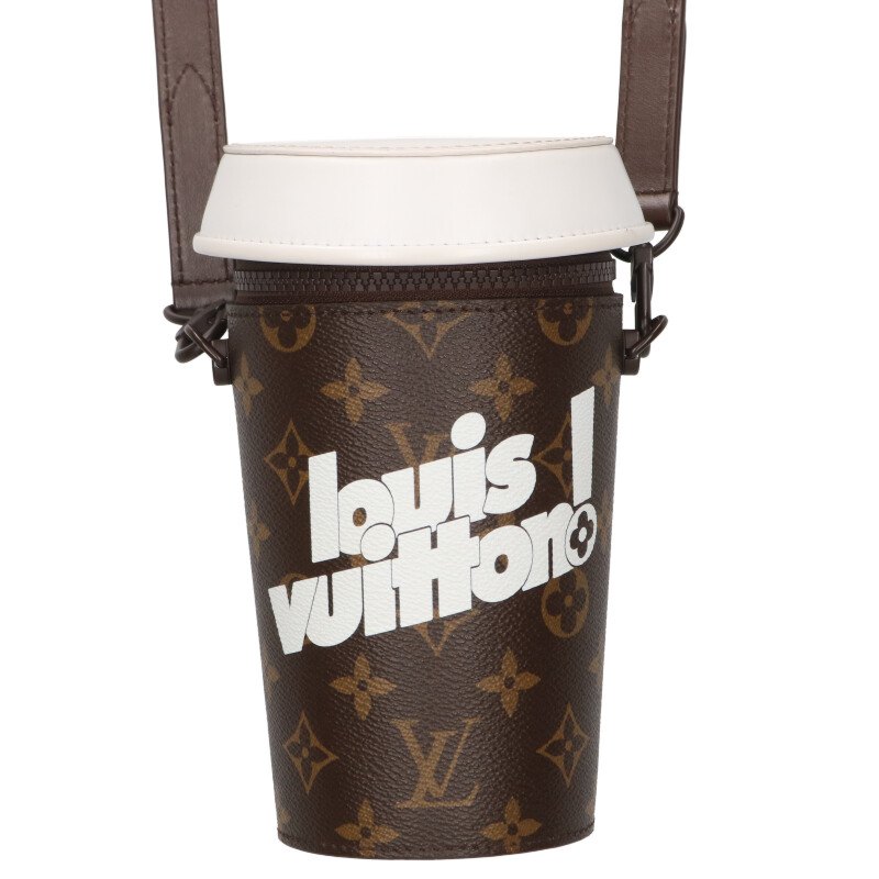 ルイヴィトン LOUISVUITTON M80812 エブリデイLV コーヒーカップ モノグラムコーヒーカップロゴショルダーバッグ(ブラウン×ホワイト)【410142】【SB01】【小物】【中古】bb134#rinkan*B