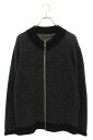 クロムハーツ Chrome Hearts サイズ:L(JVP) セメタリークロスパッチダガージップカシミヤブルゾン(ブラック×グレー×シルバー)【710142】...