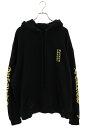 クロムハーツ Chrome Hearts サイズ:XL SWTSHRT PLVR 1988アームロゴプリントプルオーバーパーカー(ブラック×ゴールド)【0201...