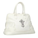 クロムハーツ Chrome Hearts #2 SLOUCHY MO スラウチー フレア装飾ハンドバッグ(ホワイト×シルバー)【320142】【SJ02】【小...