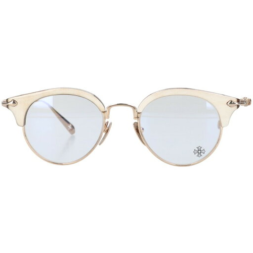 クロムハーツ Chrome Hearts サイズ:48□20-148 SLUNTRADICTION II クロスボールハーフリムラウンドサングラス 眼鏡((フレーム)ホワイト×ゴールド)【420142】【OS06】【小物】【中古】bb187#rinkan*A クロムハーツ Chrome Hearts サイズ:48□20-148 SLUNTRADICTION II クロスボールハーフリムラウンドサングラス 眼鏡((フレーム)ホワイト×ゴールド)【420142】【OS06】【小物】【中古】bb187#rinkan*A